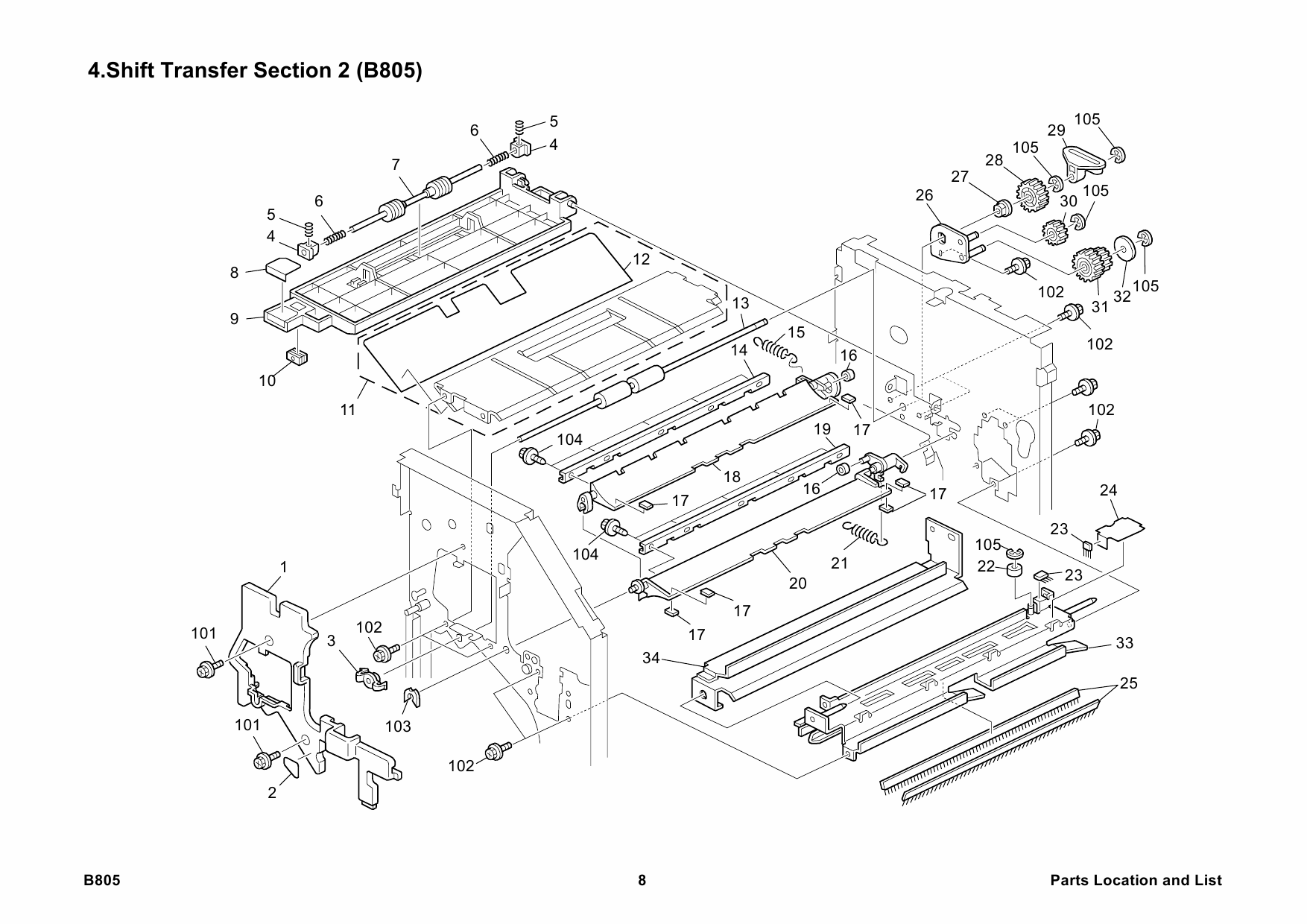 RICOH Options B805 FINISHER-SR3030 Parts Catalog PDF download-5